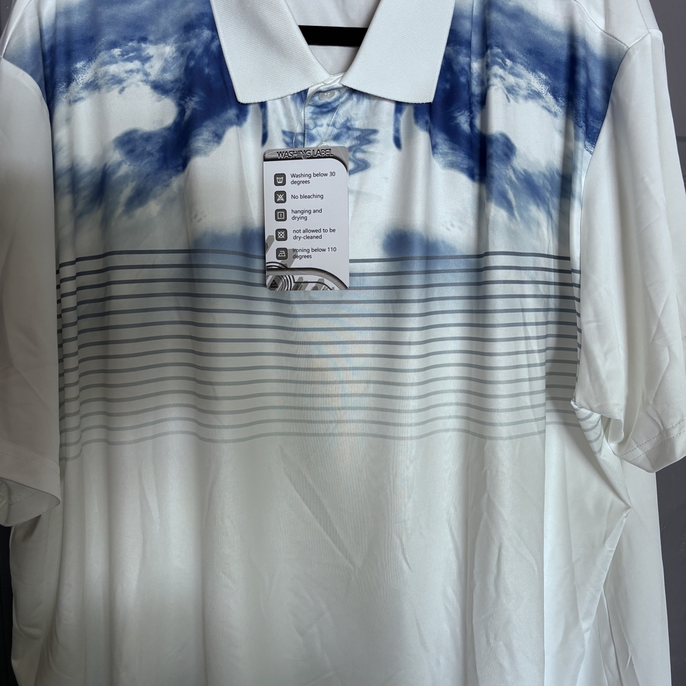 Elegant White and Blue Polo Shirt